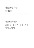 기술보증기금 자기소개서) 기술보증기금(KIBO) 2025년 정규직 신입직원 채용(기술보증 및 기술평가 – 일반금융) 자기소개서-1