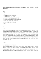 사회복지정책의 다양한 가치들 가운데 자신이 가장 관심있는 가치를 선택하여 그 중요성에 대해 논하시오-1