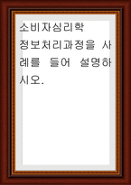 소비자심리학 ) 정보처리과정을 사례를 들어 설명-1