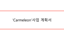 [ 사업계획서 ) ‘Carmeleon’사업 계획서 ]-1