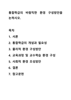 통합학급의 바람직한 환경 구성방안을 논하시오.-1