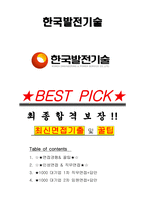 한국발전기술 면접기출(최신)+꿀팁[최종합격!] +1000대기업 1차 직무면접 + 2차 임원면접 최종합격자 답안-1