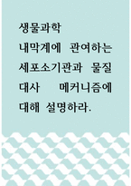 생물과학 ) 내막계에 관여하는 세포소기관과 물질대사 메커니즘에 대해 설명하라-1