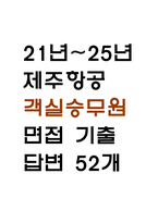 [제주항공 객실승무원 면접 자료] 2021년~2025년 제주항공 객실승무원실제 면접 기출과 답변 52개 / 제주항공 승무원 면접대비 면접질문과 답변 정리-1