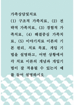 가족상담및치료 ) (1) 구조적 가족치료, (2) 전략적 가족치료, (3) 경험적 가족치료, (4) 해결중심 가족치료, (5) 이야기치료 이론의 기본 원리, 치료 목표, 개입 기법을 설명-1