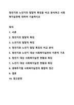 청년기와 노년기의 발달적 특징을 비교 분석하고 사회복지실천에 대하여 기술하시오 인간행동과 사회환경-1