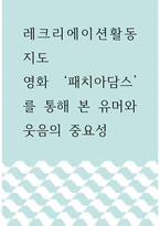 레크리에이션활동지도 ) 영화 패치아담스를 통해 본 유머와 웃음의 중요성-1