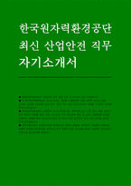 한국원자력환경공단 자소서] 한국원자력환경공단 산업안전 직무 채용 지원 자기소개서 최신 자료 (원자력환경공단에서 안전문화 향상을 위해 본인이 기여할 수 있는 방안) 한국원자력환경공단  자기소개서-1