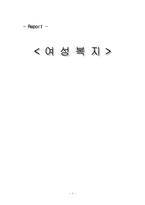 [사회복지] 여성복지-1