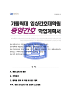 가톨릭대학교 임상간호대학원 학업계획서 종양전문 ( + 추가 면접 1분 자기소개 스크립트) 합격-1