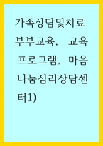 가족상담및치료 ) 가족문제 예방 및 해결을 위해 실시하는 프로그램(부모교육, 부부교육, 결혼예비학교 등)이 가족에 미치는 영향에 대해 장점과 단점을 제시하며 토론해보시오 외7개-1