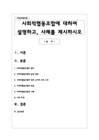사회적협동조합에 대하여 설명하고, 사례를 제시하시오-1
