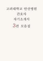 고려대학교안산병원 자소서 3편 모음집] 고려대학교 안산병원 간호사 자기소개서 3편 모음집 (고려대학교안산병원 간호사 자기소개서-1