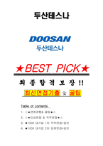 두산테스나 면접기출(최신)+꿀팁[최종합격!] +1000대기업 1차 직무면접 + 2차 임원면접 최종합격자 답안-1