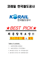 코레일 한국철도공사 면접기출(최신)+꿀팁[최종합격!] +1000대기업 1차 직무면접 + 2차 임원면접 최종합격자 답안-1