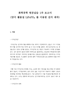 [화학공학] 양극 활물질 LiFePO₄를 이용한 전지 제작-1