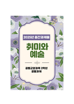 [취미와예술] 2025년 2학기 중간과제물, 주변에서 취미를 즐기는 사람과 별다른 취미를 가지고 있지 않은 사람을 골라 비교 하시오. 비교 과정에서는 삶에 대한 만족도, 시간활용 방식, 대인관계 등에 초점을 맞춰 보시오. 이 비교에 기반을 두고 취미의 장점 및 단점 분석-1