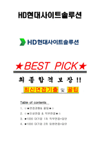 HD현대사이트솔루션 면접기출(최신)+꿀팁[최종합격!] +1000대기업 1차 직무면접 + 2차 임원면접 최종합격자 답안-1