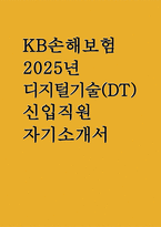 (KB손해보험 디지털기술 자소서) KB손해보험 DT자기소개서 예문-1