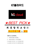 KT클라우드 면접기출(최신)+꿀팁[최종합격!] +1000대기업 1차 직무면접 + 2차 임원면접 최종합격자 답안-1