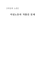 [여성과 노동] 여성노동과 저출산 문제-1