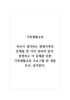 가족생활교육_자신이 생각하는 현대가족의 문제를 한 가지 정하여 분석, 설명하고 이 문제를 위한 가족생활교육 프로그램 한 개를 조사, 분석한다-1