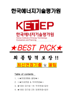 한국에너지기술평가원 면접기출(최신)+꿀팁[최종합격!] +1000대기업 1차 직무면접 + 2차 임원면접 최종합격자 답안-1