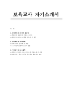 [보육교사 자기소개서] 보육교사 자소서 / 성장과정, 교육과정 및 실무 경험, 지원동기와 교육철학-1