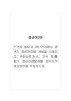 정신건강론_인간의 발달과 정신건강에서 중년기 정신건강의 개념을 이해하고, 관련보도(뉴스, 기사 등)를 찾아 정신건강문제를 파악하여 개입방안을 작성하시오-1