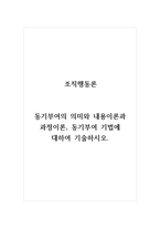 조직행동론_동기부여의 의미와 내용이론과 과정이론, 동기부여 기법에 대하여 기술하시오-1