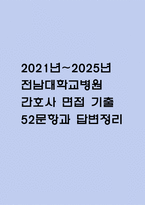 (전남대학교병원 간호사 면접기출) 2021년~2025년 전남대학교병원 간호사 면접 기출 52문항과 답변 정리-1