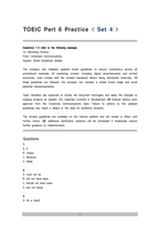 TOEIC 토익 [파트6] 모의고사 문제와 해설 ( 핵심단어 및 핵심구분 완벽정리 ) [ 총 10세트 ] 미리보기참조-11
