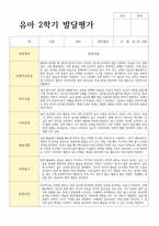 평가제 통과 2학기 발달평가와 총평 만3세 21명-7