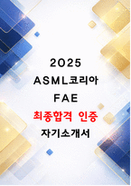 2025 ASML코리아 FAE 최종합격 자소서 자기소개서-1