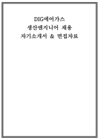 DIG에어가스 자소서 면접] DIG에어가스 생산엔지니어 자기소개서 면접자료 (DIG에어가스 생산엔지니어)-1