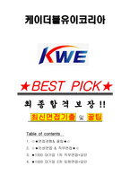 케이더블유이코리아 면접기출 최신 꿀팁 최종합격 1000대기업 1차 직무면접 2차 임원면접 최종합격자 답안-1