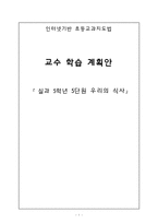 [인터넷기반 초등교과지도법] 교수 학습 계획안 -실과 5학년 5단원 우리의 식사-1