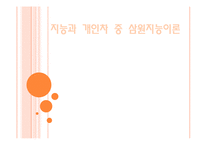 [교육심리] 지능과 개인차 중 삼원지능이론-1