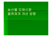 [식품유통] 농산물 도매시장 물류체계 개선 방향-1