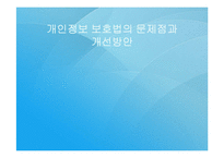 [성공취업전략] 개인정보 보호법의 문제점과 개선방안-1