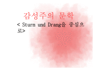 감성주의 문학 -Sturm und Drang을 중심으로-1