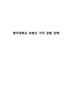 [브랜드관리] 명지대학교 브랜드 가치 강화 전략-1