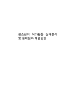 청소년의 여가활동 실태분석및 문제점과 해결방안-1