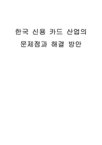 [신용카드] 한국 신용카드산업의 문제점과 해결방안-1