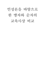 [윤리]인성론을 바탕으로 한 맹자와 순자의 교육사상 비교, 분석-1
