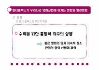 멀티플렉스가 우리나라 영화 산업에 미치는 영향과 발전 방향-13