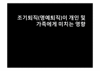 조기퇴직(명예퇴직)이 개인 및 가족에게 미치는 영향-1