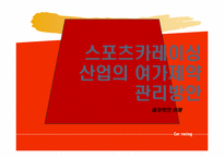 [레저학] 레저산업으로서의 스포츠 카레이싱-1
