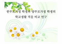 한부모가정 학생과 양부모가정 학생의 학교생활 적응 비교 연구-2