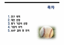 [경영체제개론] AHP를 통한 2009 WBC 감독결정-3
